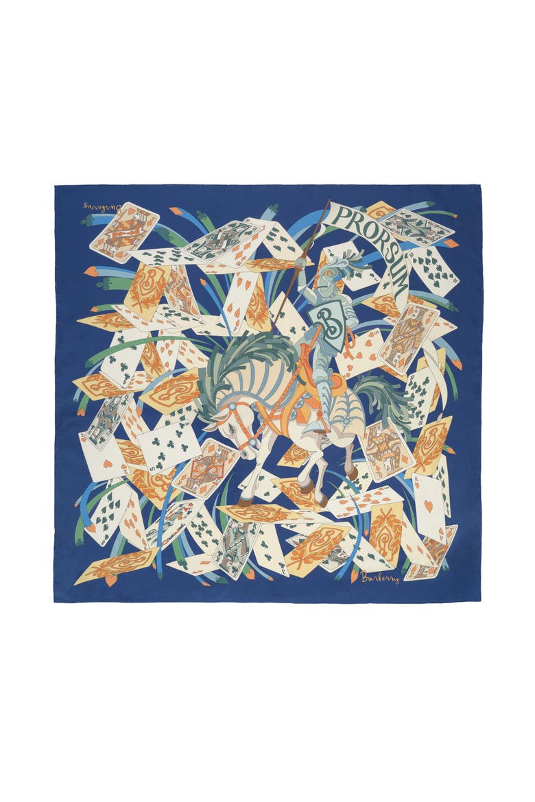 House of Cards Silk Scarf, Main, color, Maritime blue