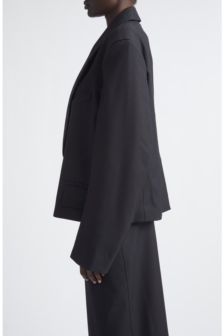 Slouchy Double Breasted Wool Jacket, Alternate, color, BLACK