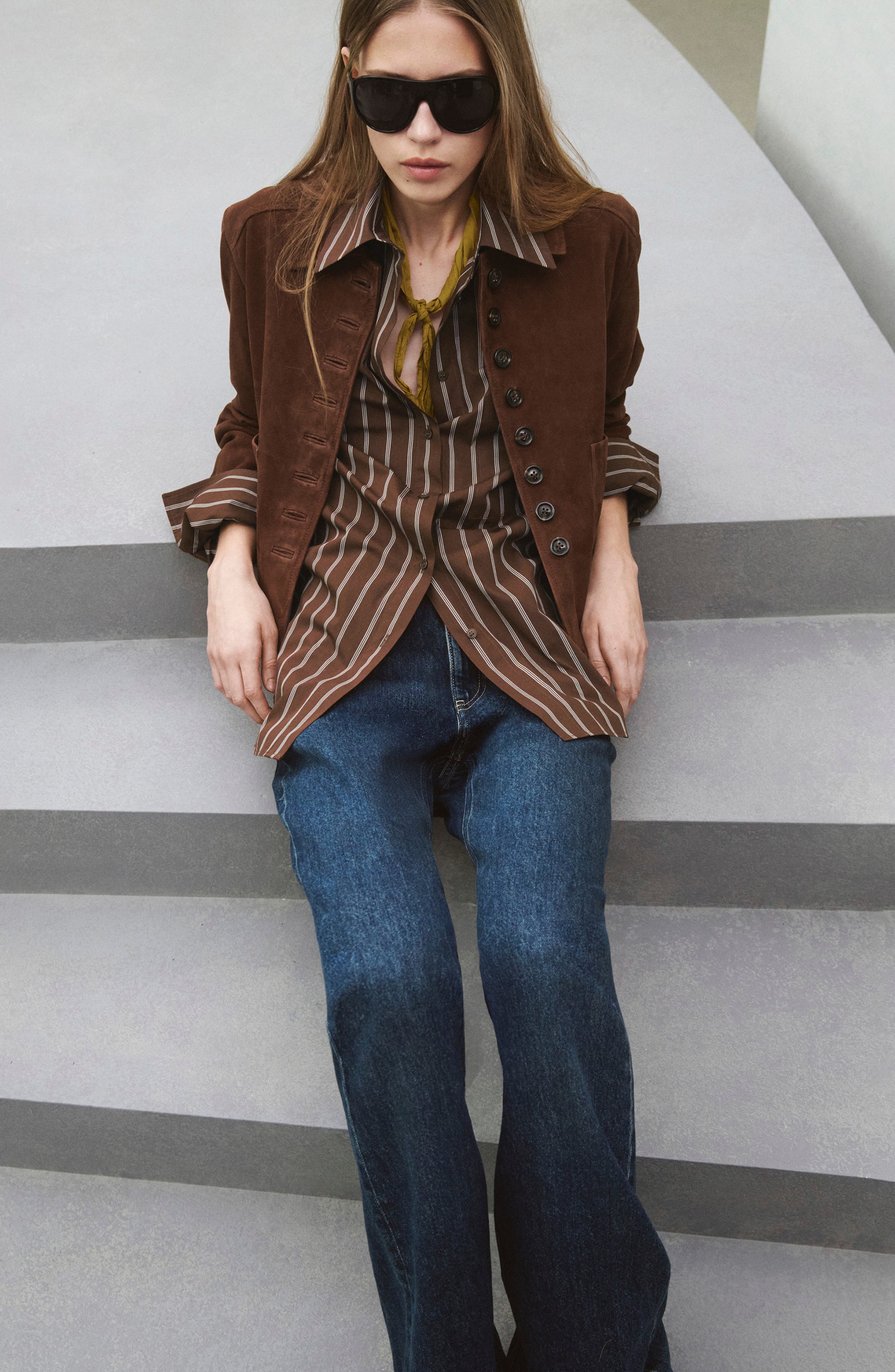 Stripe Cotton Button-Up Shirt - image 2