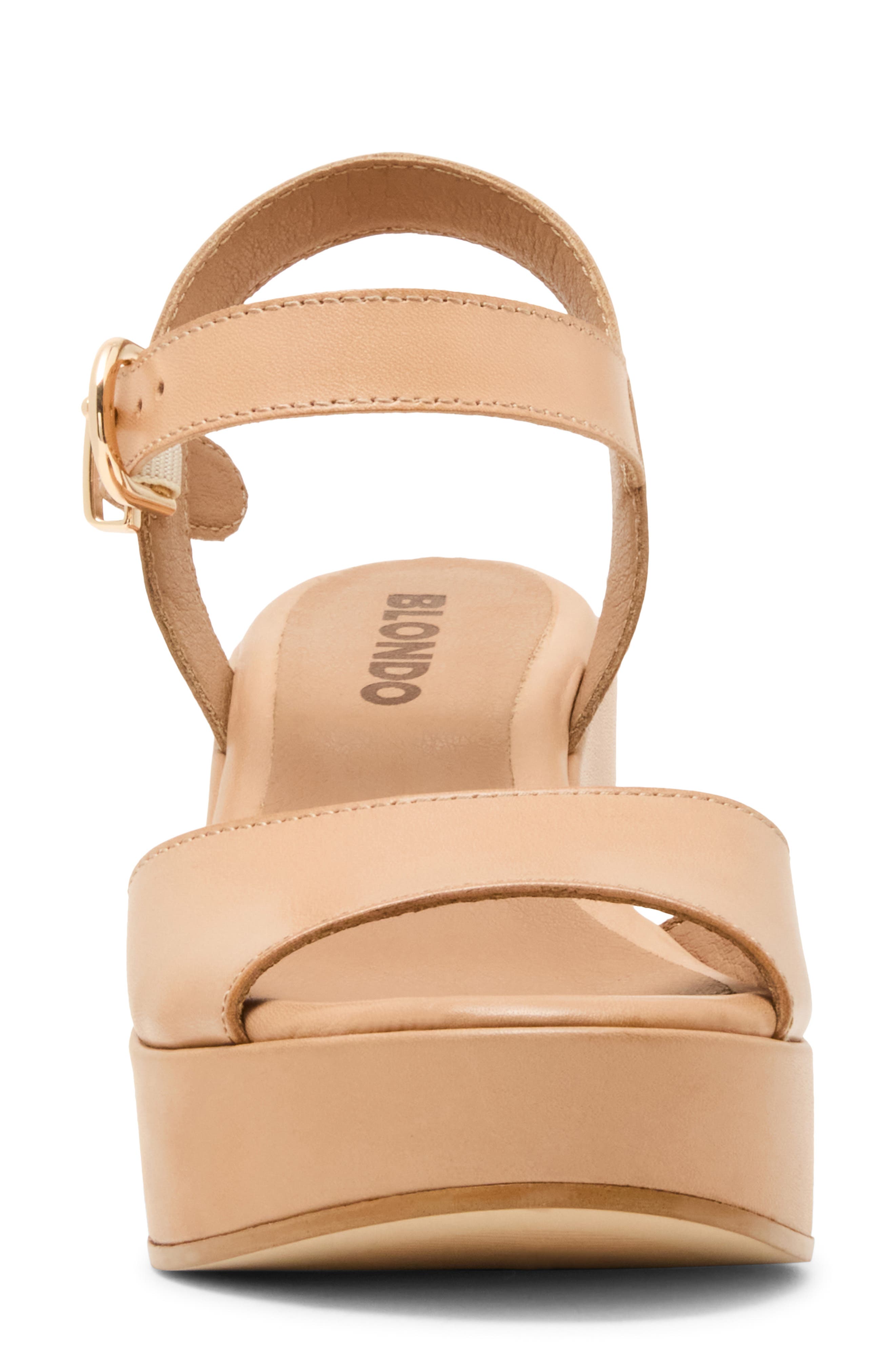 Mona Waterproof Ankle Strap Platform Sandal, Alternate, color, ALMOND LEATHER