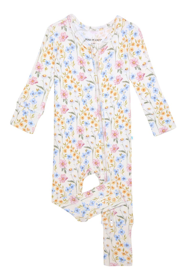 Kids' Pointelle Convertible One-Piece Pajamas, Main, color, BEIGE