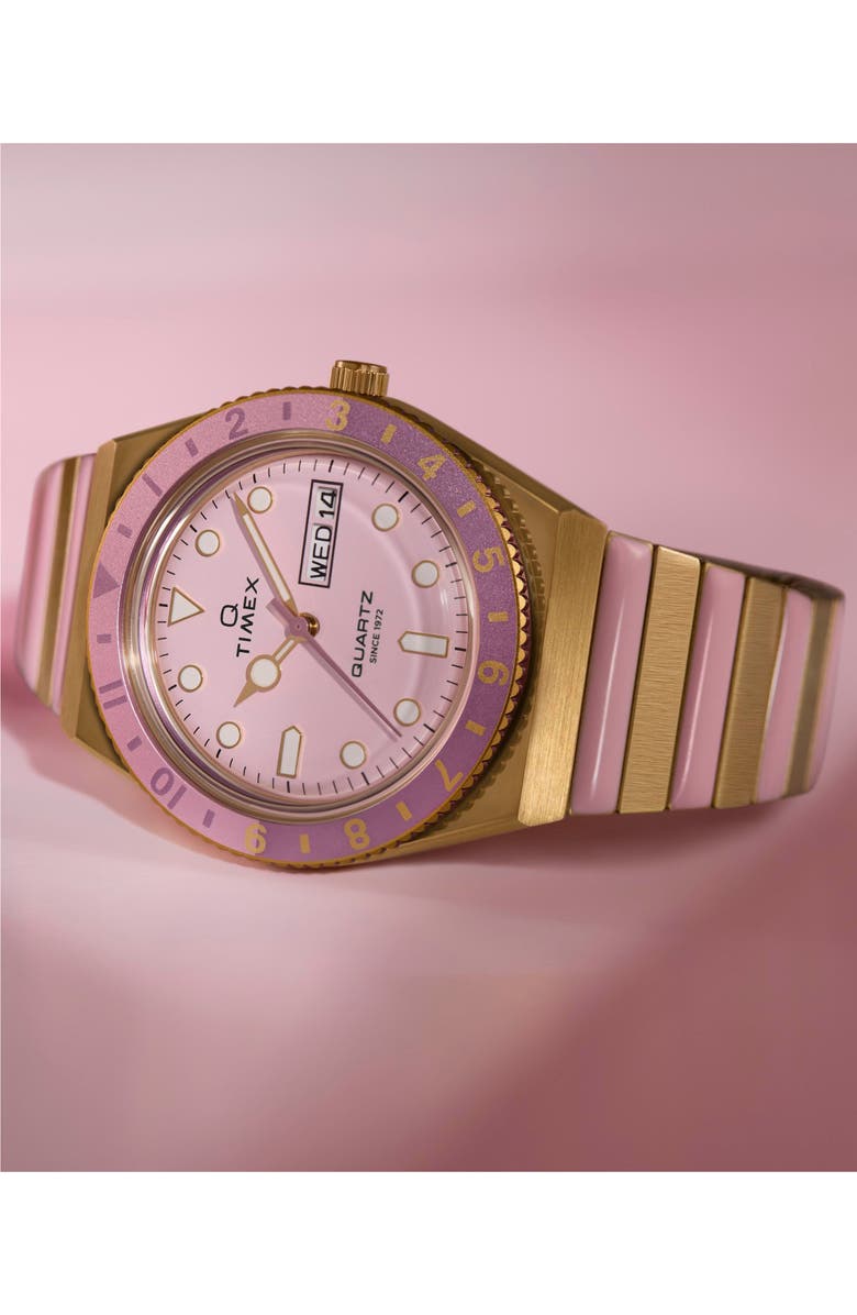 Timex<sup>®</sup> Q Timex Expansion Bracelet Watch, 36mm, Alternate, color, Gold/Pink