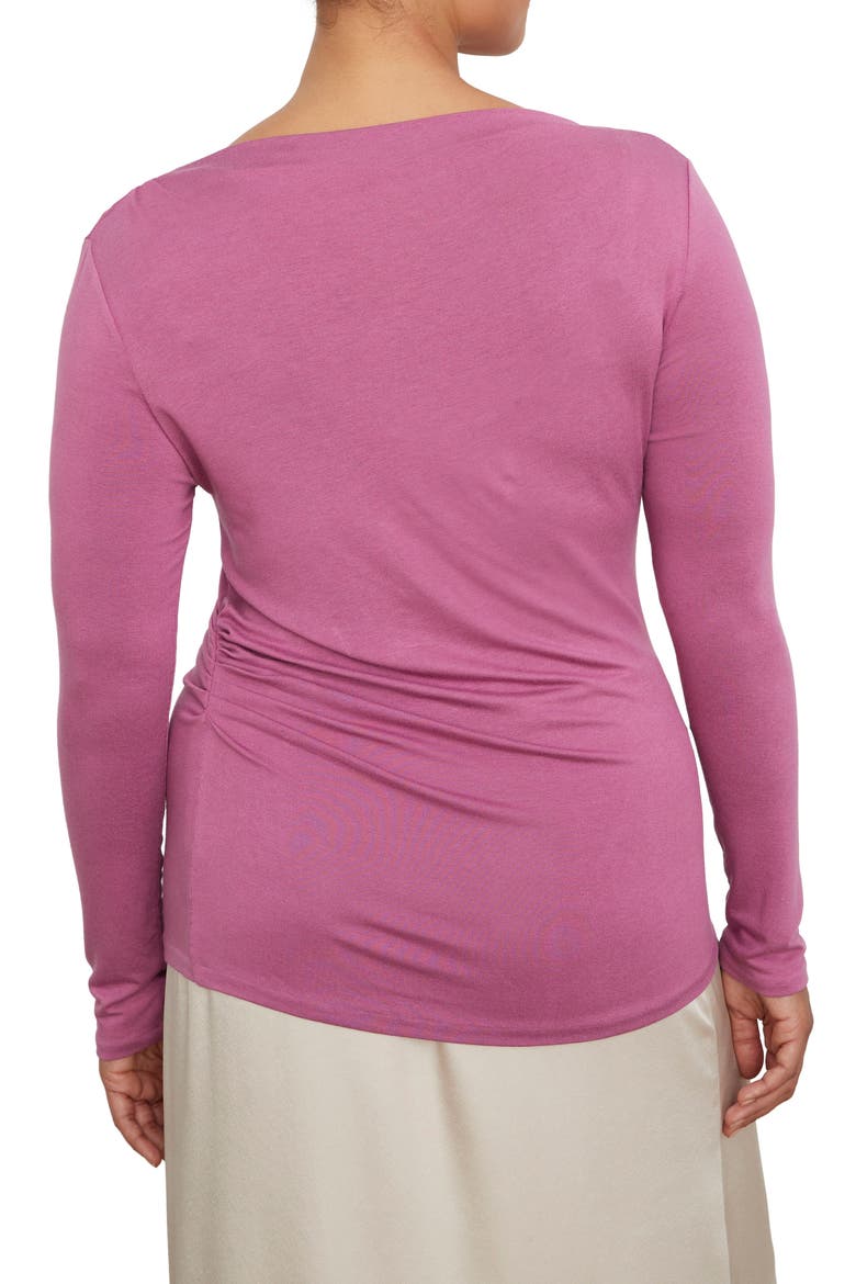 Drape Neck Long Sleeve Top, Alternate, color, 691CAM-CAMELIA