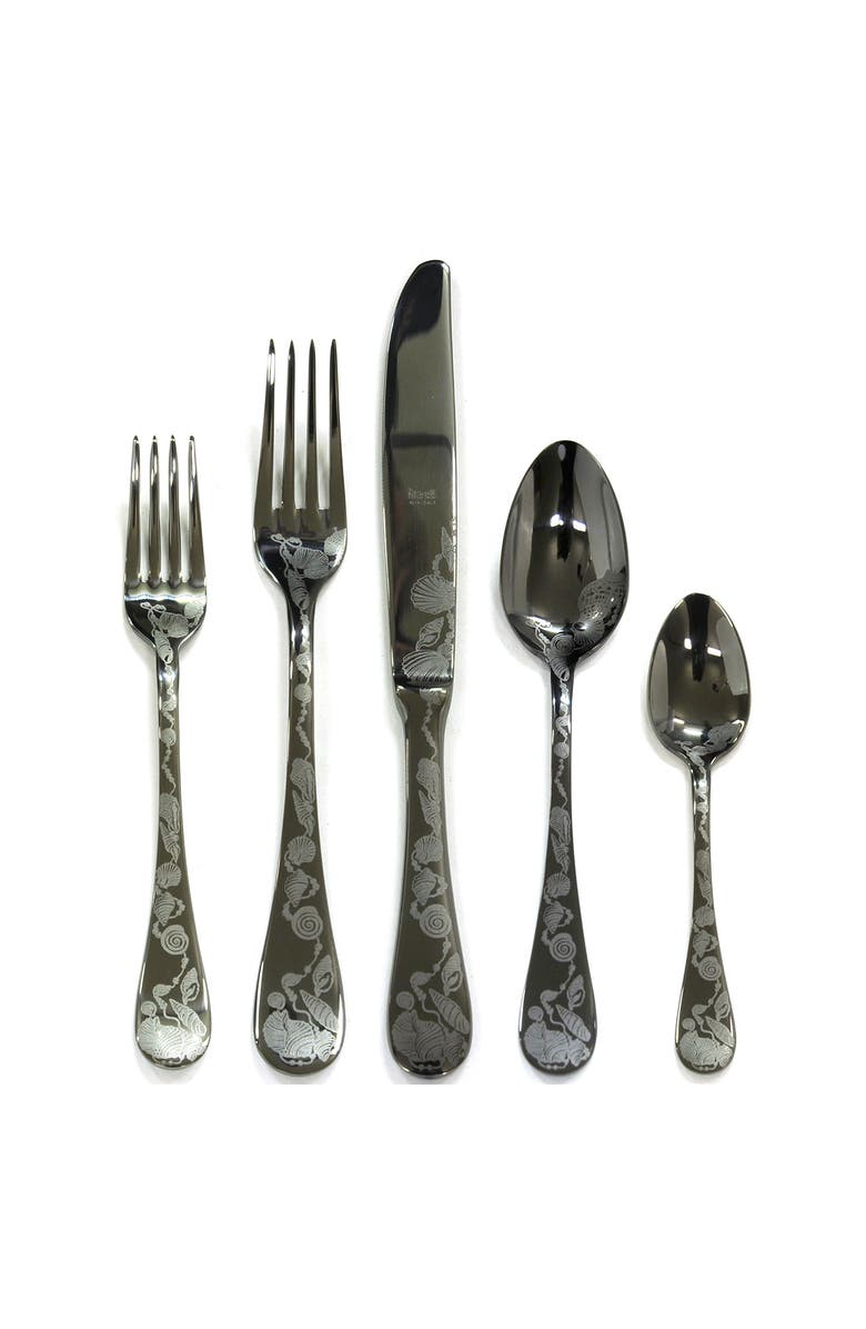Mepra Venere Flatware Set - 5 Pieces, Main, color, Black Gold
