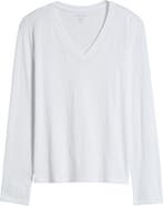 Eileen Fisher Easy V-Neck Long Sleeve Organic Cotton T-Shirt
