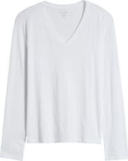 Eileen Fisher Easy V-Neck Long Sleeve Organic Cotton T-Shirt
