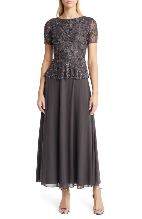 Mock Two-Piece Embellished Cocktail Dress