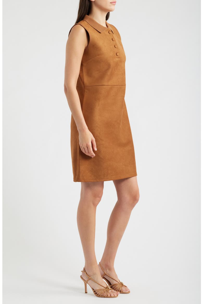 Marley Faux Suede Sheath Dress, Alternate, color, SADDLE