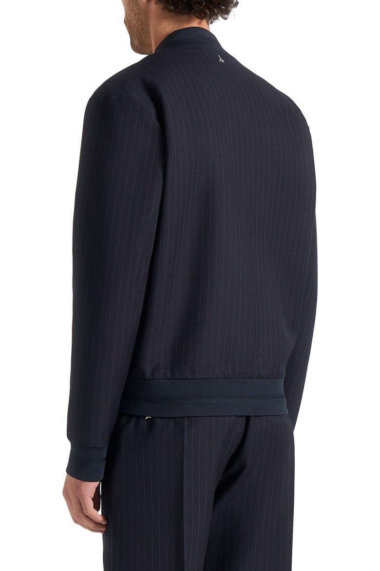 Savin Pinstripe Bomber Jacket, Alternate, color, Navy