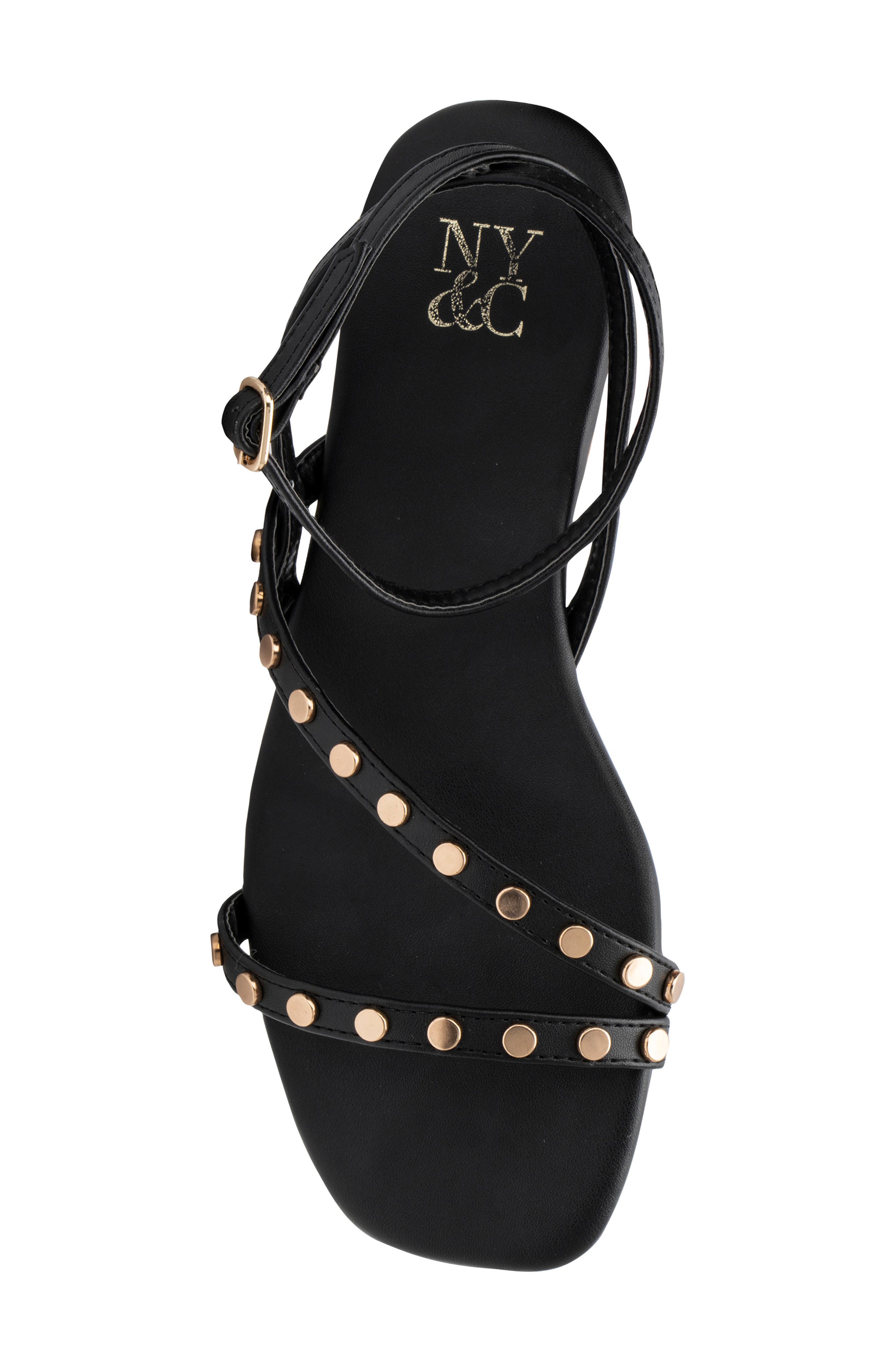 NEW YORK AND COMPANY Farra Studded Ankle Strap Sandal, Alternate, color, 