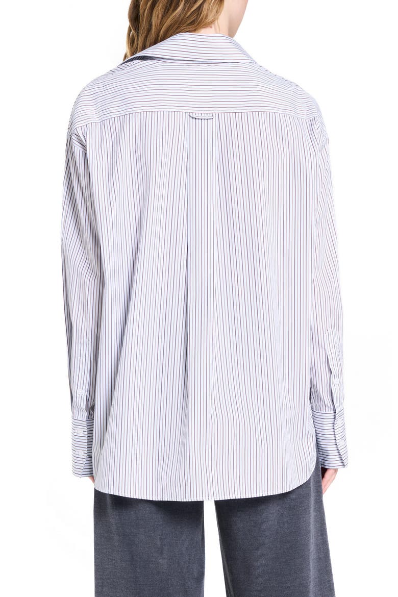 Big Joe Stripe Cotton Button-Up Shirt, Alternate, color, BABY BLUE/ CHOCOLATE / KHAKI
