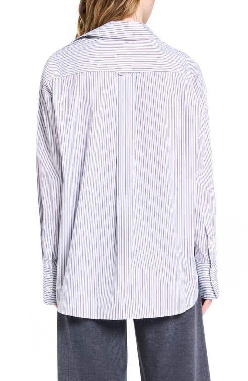 Twp Big Joe Stripe Cotton Button-up Shirt In White
