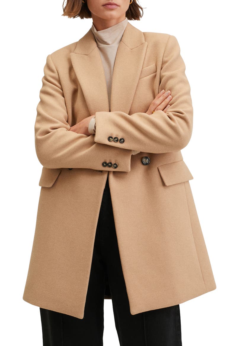 Double Breasted Coat, Main, color, BEIGE