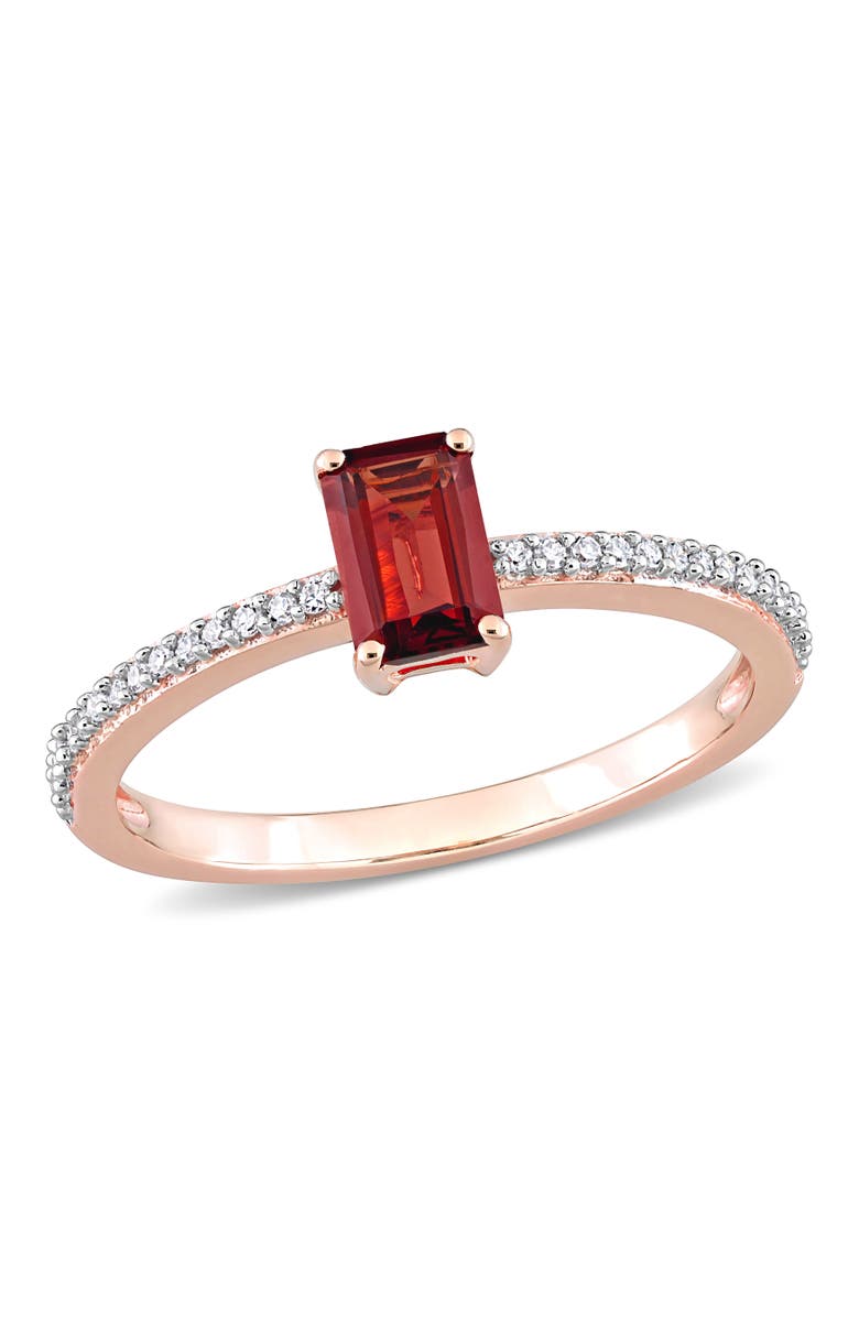 Julianna B. Gemstone & Diamond Promise Ring 10k, Main, color, Garnet