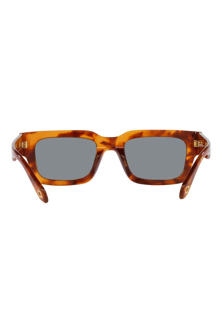 52mm Rectangular Sunglasses, Alternate, color, RED HAVANA