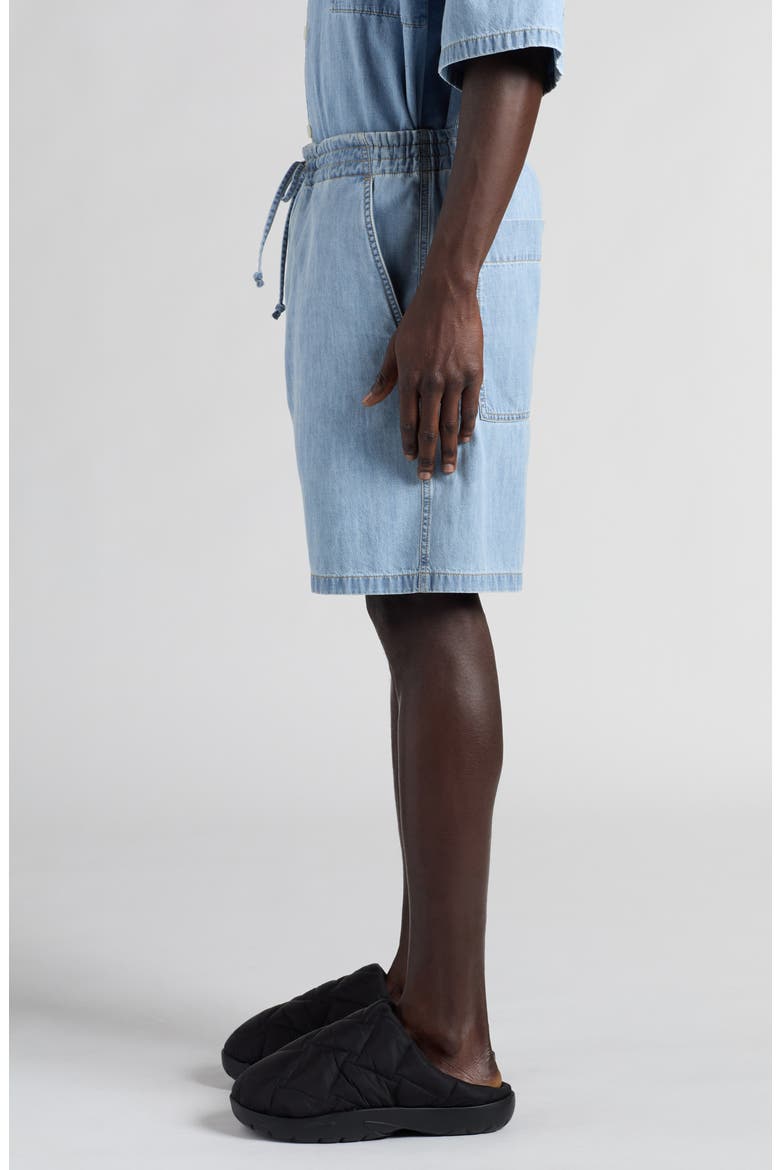 Bleached Denim Drawstring Waist Shorts, Alternate, color, 4946 LIGHT BLEACH