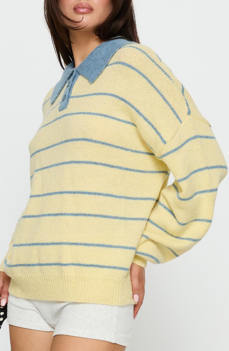 Princess Polly Minda Stripe Sweater, Alternate, color, Yellow Stripe