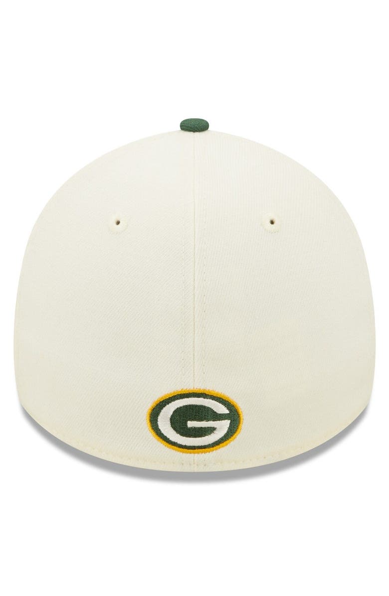 New Era Men's New Era Cream/Green Green Bay Packers 2022 Sideline 39THIRTY 2-Tone Flex Hat, Alternate, color, 