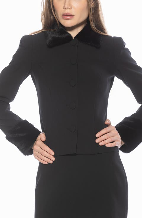 Fran Faux Fur Trim Twill Jacket