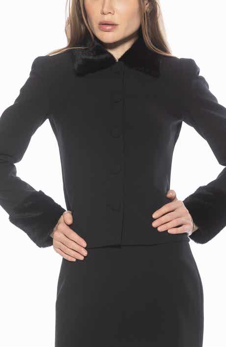 Alexia Admor Fran Faux Fur Trim Twill Jacket
