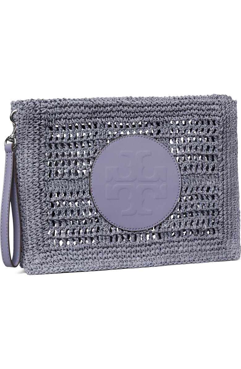 Tory Burch Ella Hand Crochet Wristlet, Alternate, color, Gray