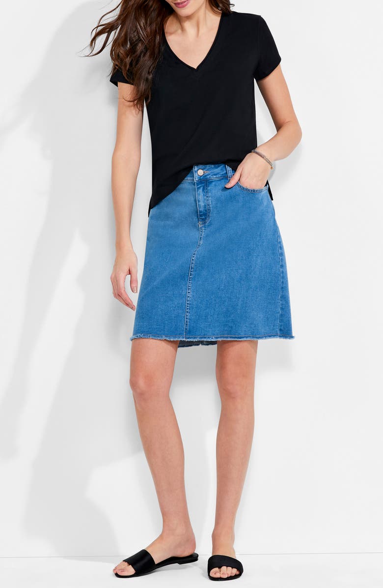 NZT by NIC+ZOE Rolled V-Neck Stretch Cotton T-Shirt, Alternate, color,