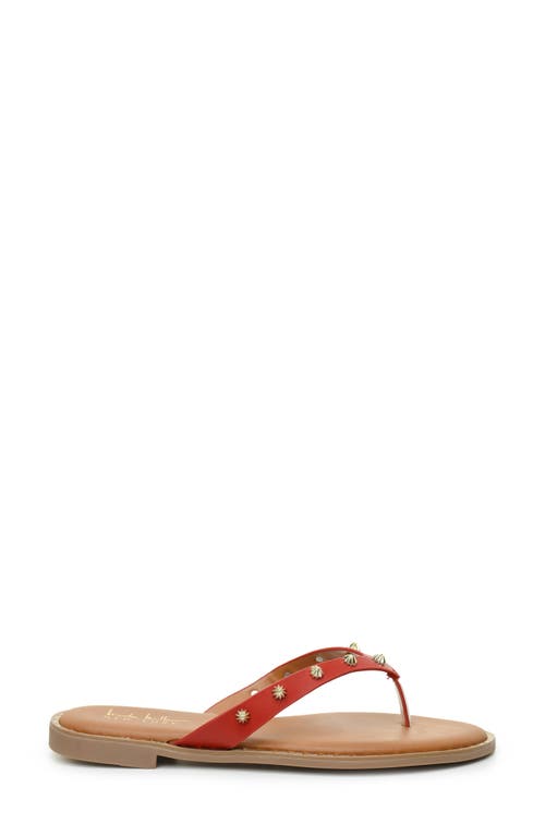 Nicole Miller Studded Thong Sandal In Red