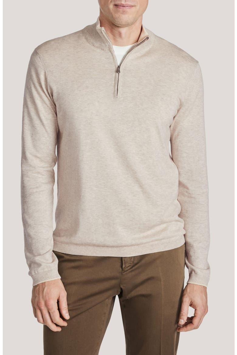 Daniel Quarter-Zip Cotton Sweater, Main, color, OYSTER