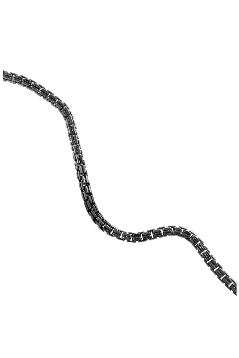 Men's Sterling Silver Box Chain Necklace, Alternate, color, BLACK