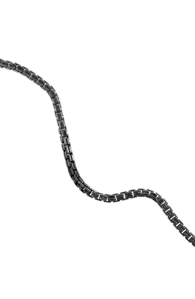 EFFY Men's Sterling Silver Box Chain Necklace, Alternate, color, Black