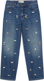 Weekend Max Mara Manetta Floral Detail Jeans | Nordstrom