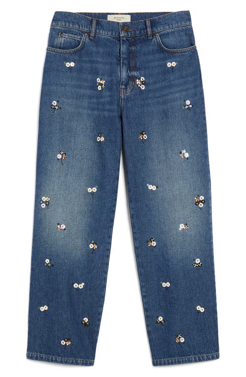 Weekend Max Mara Manetta Embroidered Straight Jeans In Navy