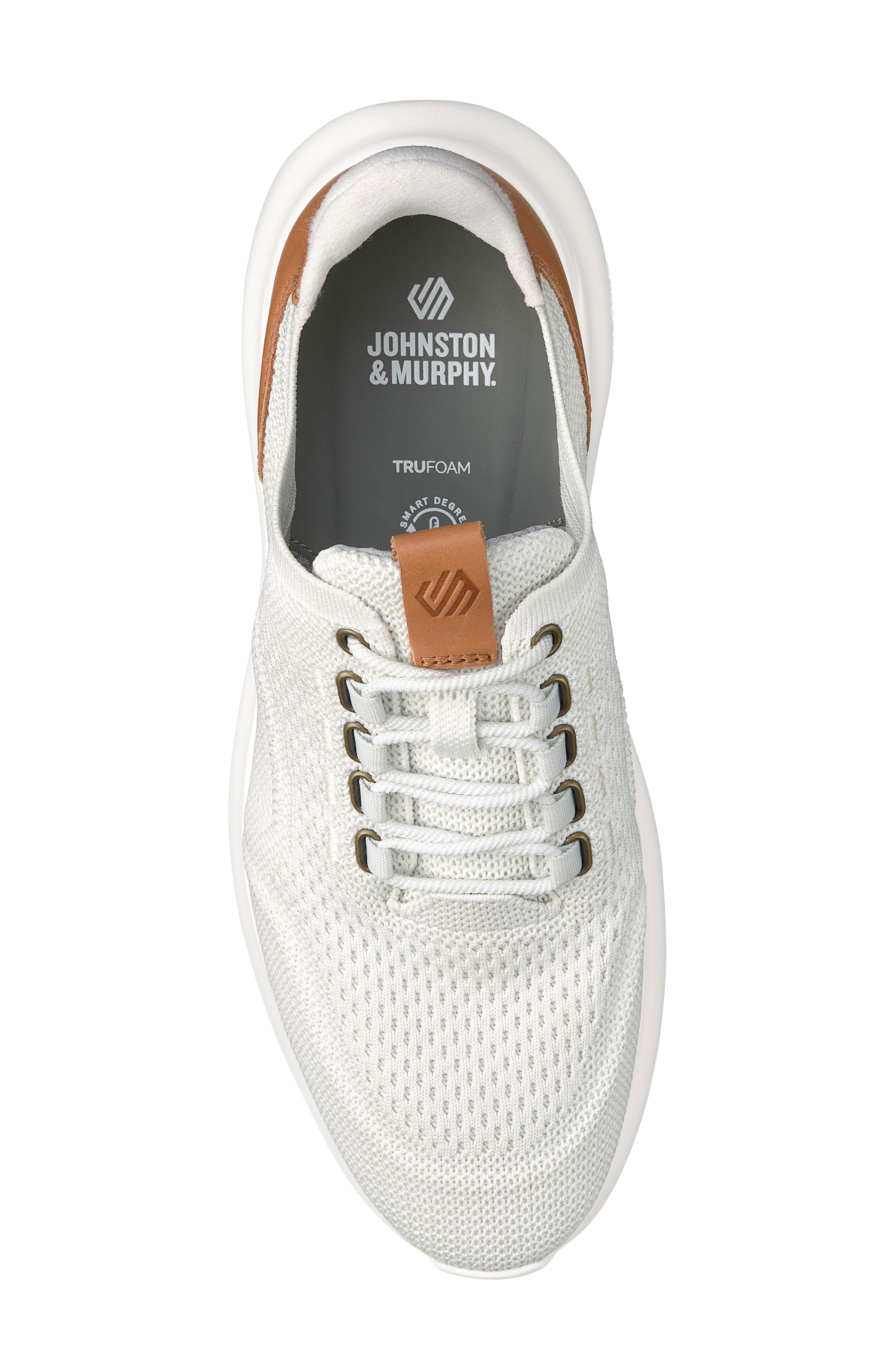 Johnston & Murphy Amherst 2.0 Knit Plain Toe Sneaker - Wide Width Available, Alternate, color, White Knit