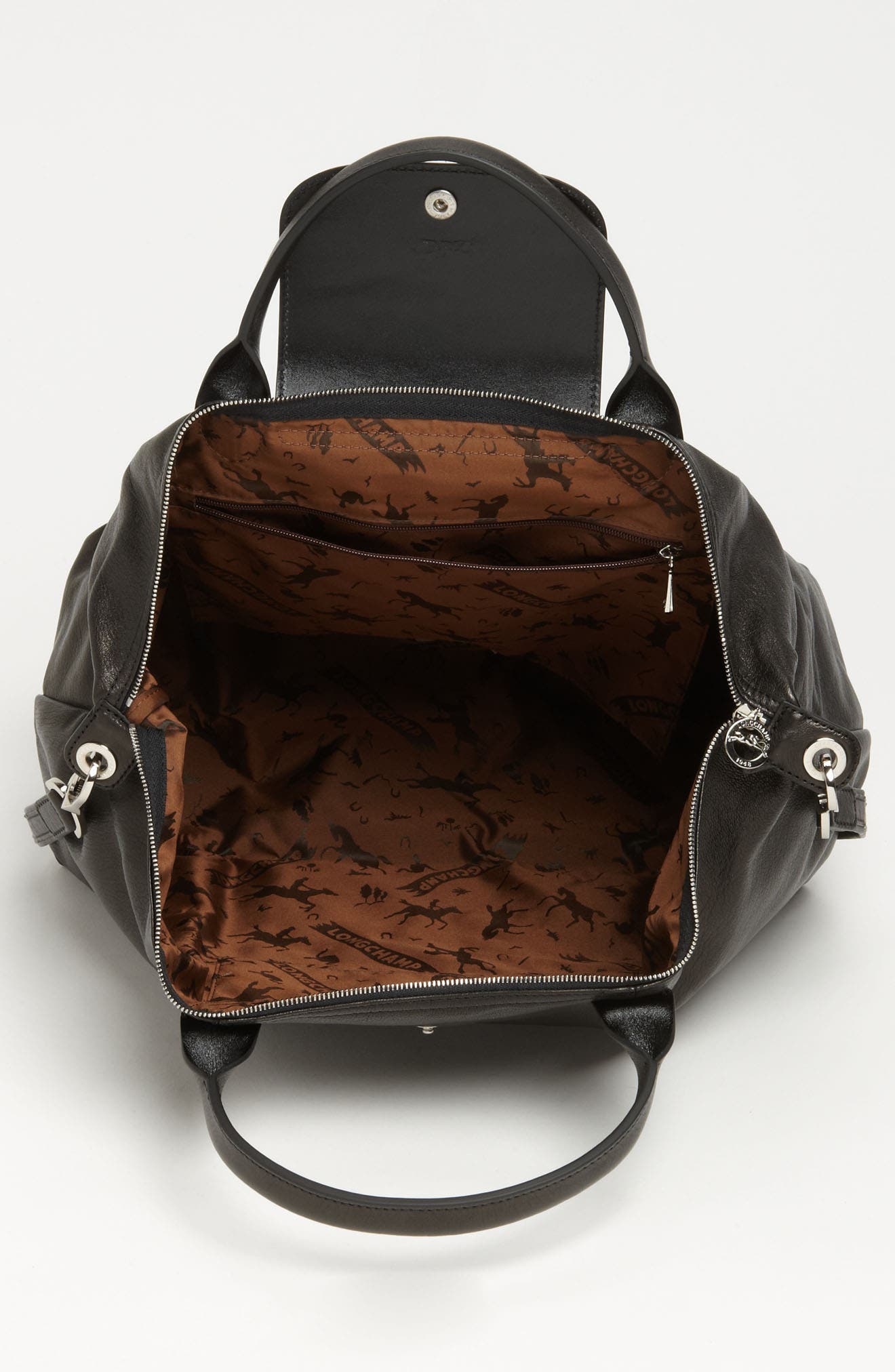 Longchamp 'Le Pliage Cuir' Leather Handbag, Alternate, color, 