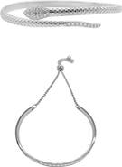 Adornia Set of 2 Assorted Crystal Snake & Slider Bracelets