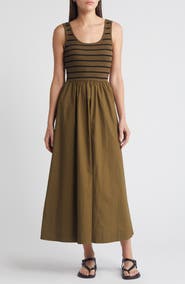MOON RIVER Ribbed Bodice Maxi Sundress