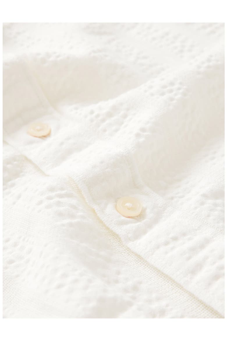 Carson Textured Short Sleeve Cotton Button-Up Shirt, Alternate, color, WHITE
