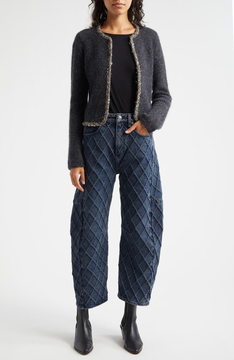 rag & bone Davies Bolero Cardigan, Alternate, color, Charcoal