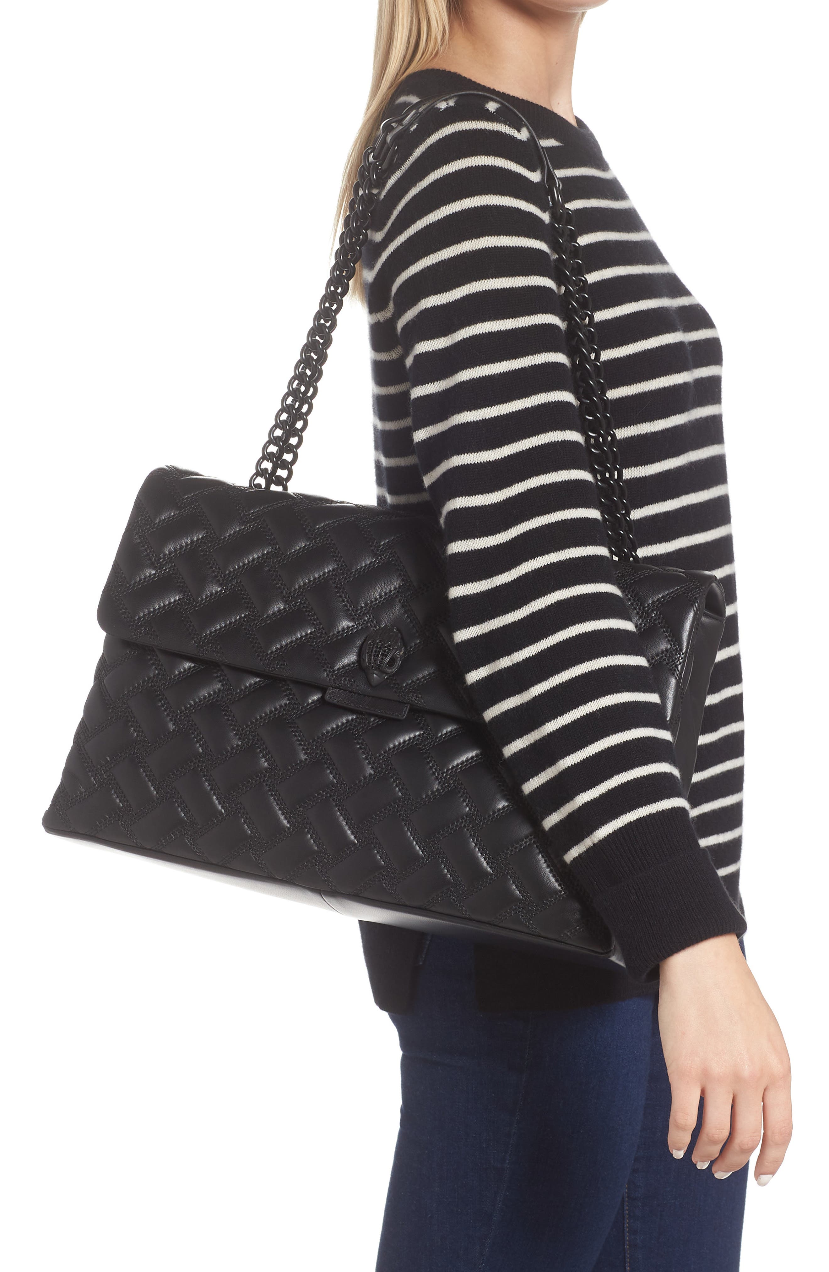 Kurt Geiger London Extra Extra Large Kensington Drench Leather Bag, Alternate, color, 