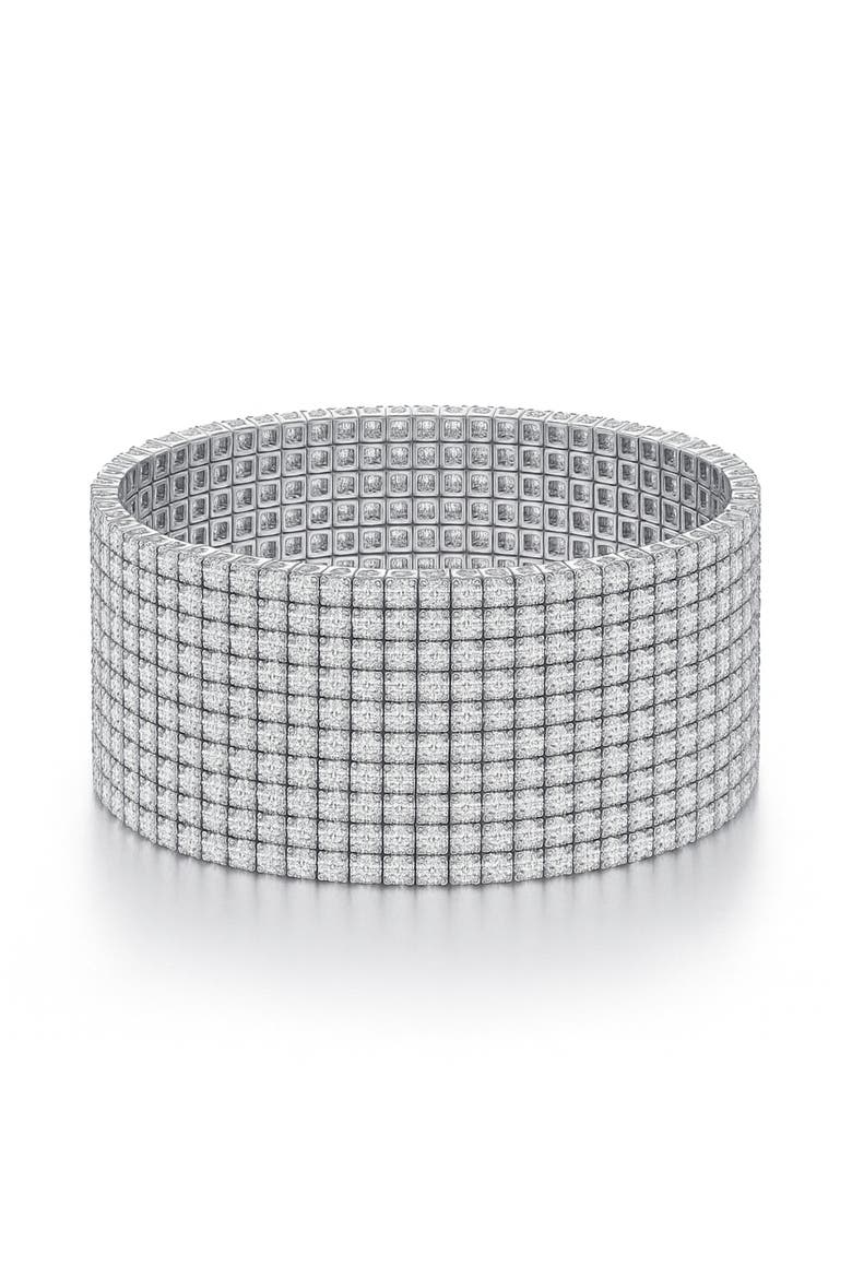 Crystal Tennis Stretch Bracelet, Main, color, Silver