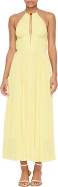 Simkhai Carli Halter Neck Plissé Dress