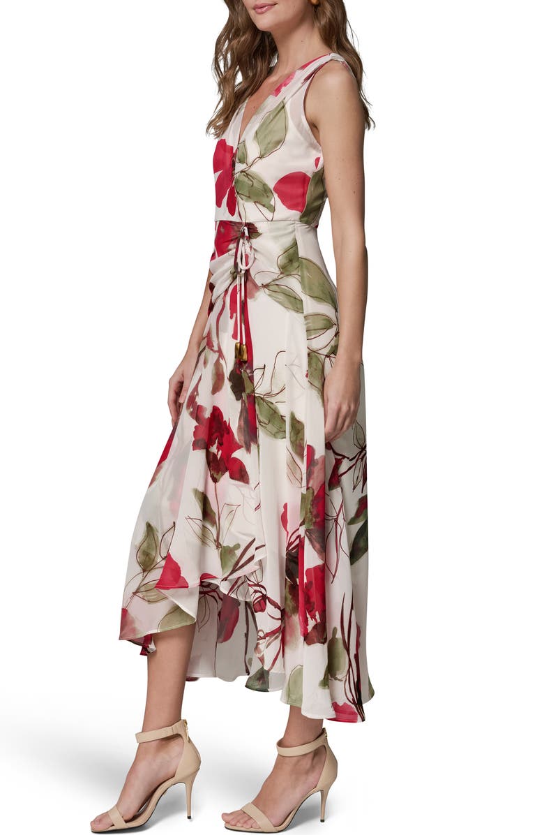 Donna Karan New York Print Sleeveless High-Low Maxi Dress, Alternate, color, Azalea Multi