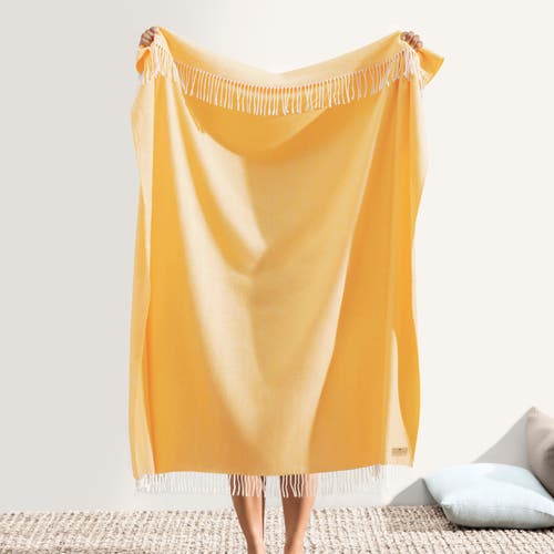 Lands Downunder Italian Herringbone Throw In Yellow