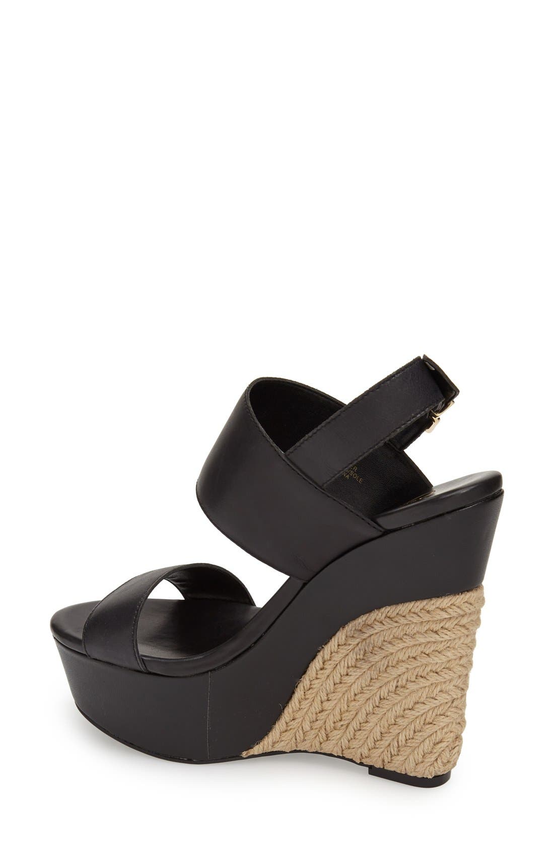 'Anika' Espadrille Wedge Sandal, Alternate, color, BLACK