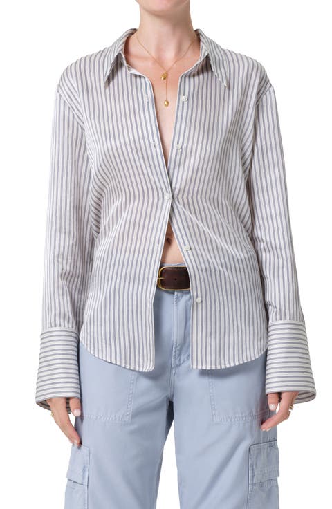 Camilia Cotton & Silk Button-Up Shirt