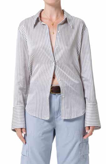 Camilia Cotton & Silk Button-Up Shirt