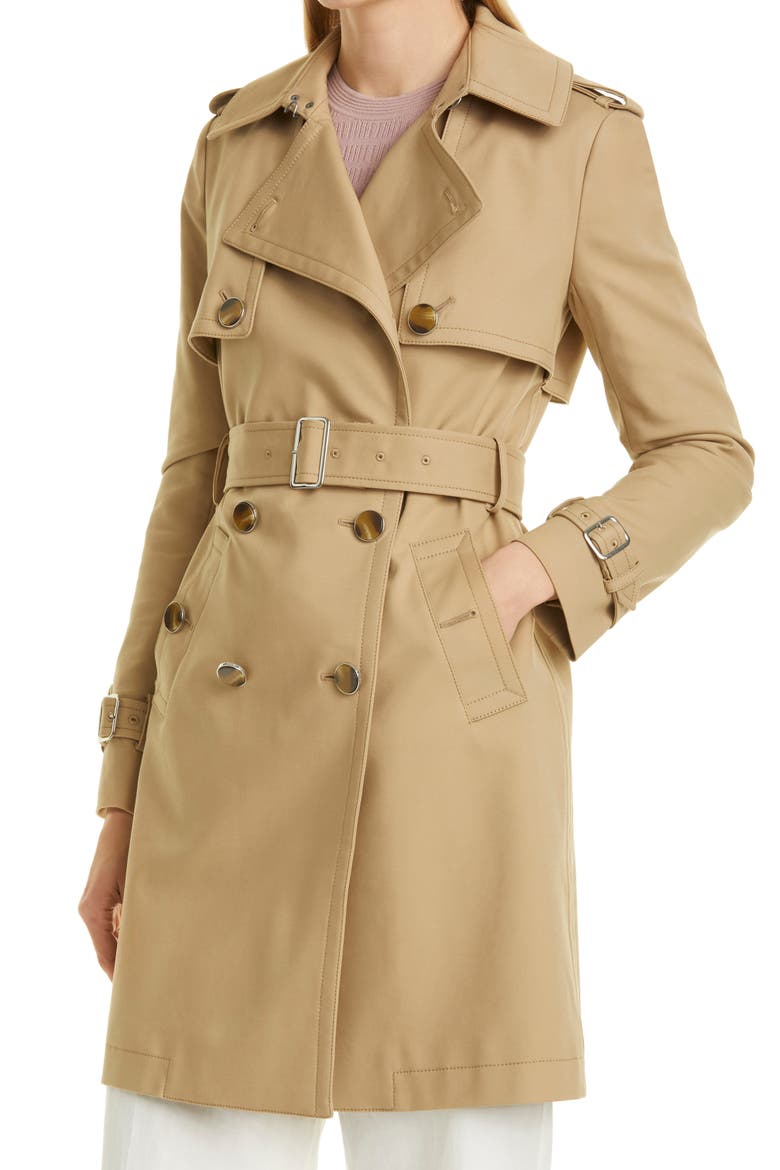 Maite Trench Coat, Alternate, color, LATTE