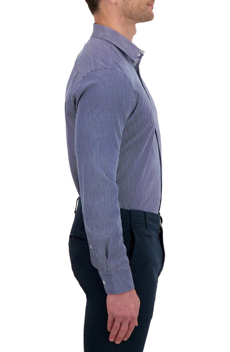Report Collection 4X Stretch Slim Fit Microcheck Dress Shirt, Alternate, color, 41 Navy