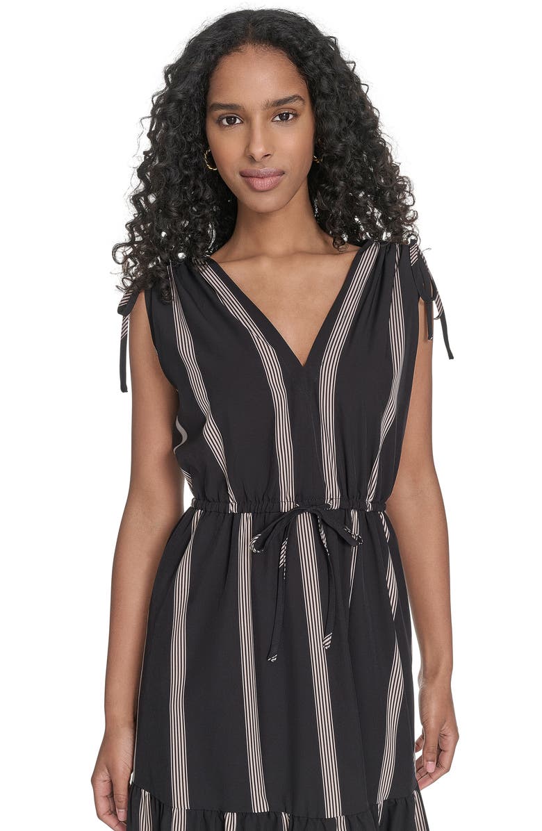Calvin Klein Stripe Sleeveless Tiered Midi Dress, Alternate, color,