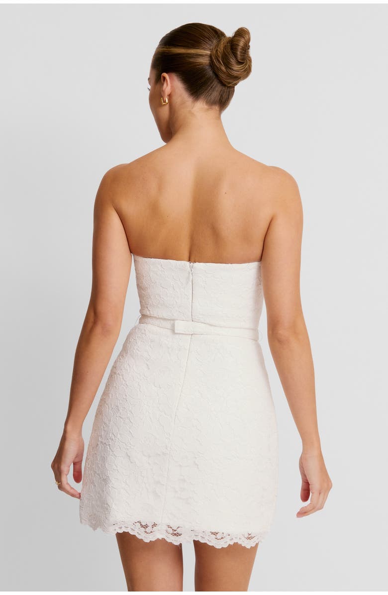 Six Stories Lace Bandeau Corset Mini Dress, Alternate, color, White